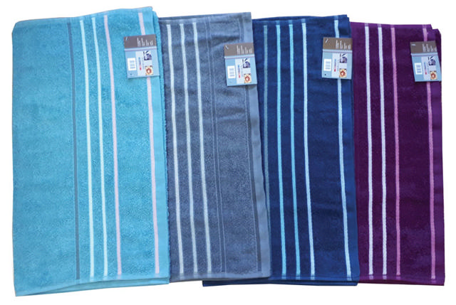 BATH TOWEL WITH STRIPES 420GSM 100CM X 150CM