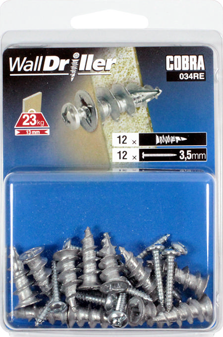 COBRA 034RE ΜΕΤΑΛΛΙΚΟ ΒΙΔΩΤΟ ΑΓΚΙΣΤΡΟ 3.5MM (+ ΒΙΔΕΣ) 12PCS 