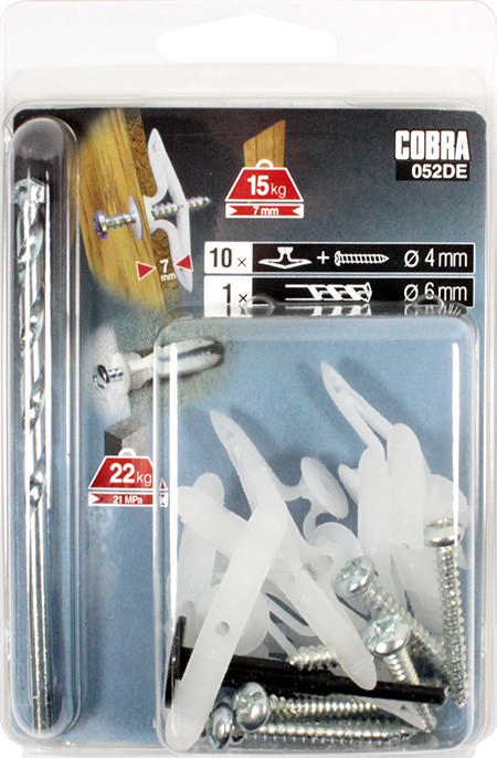 COBRA 052DE ΚΟΝΤΟΣ ΔΙΑΚΟΠΤΗΣ ΝΑΥΛΟΝ 6MM (+ΒΙΔΕΣ + ΑΡΙΔΑ) 10 PCS