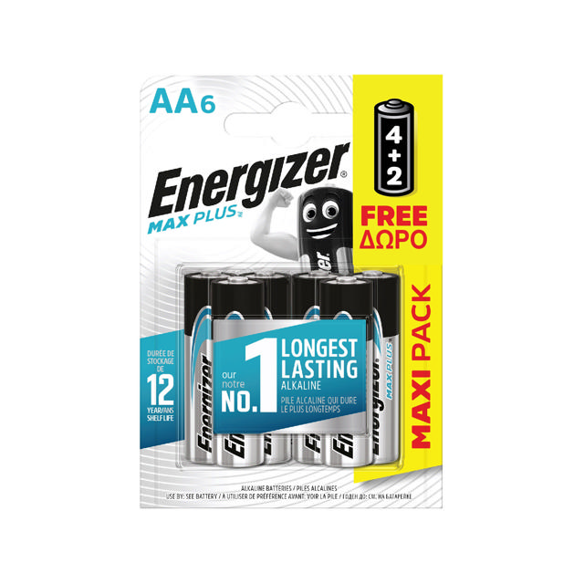 ENERGIZER MAX PLUS ΜΠΑΤΑΡΙΕΣ AA 6 ΤΕΜ (4 + 2 ΔΩΡΕΑΝ)