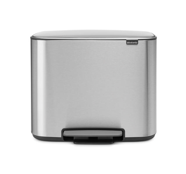 BRABANTIA PEDAL BIN, WITH 1 INNER BUCKET, 36 LITRES - MATT STEEL FINGERPRINT PROOF