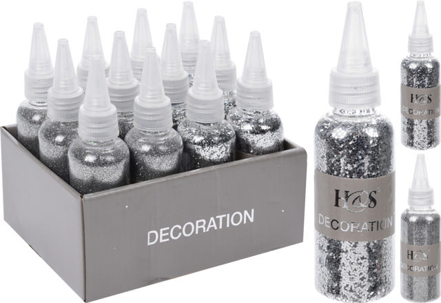 GLITTERS SILVER IN BOTTLE