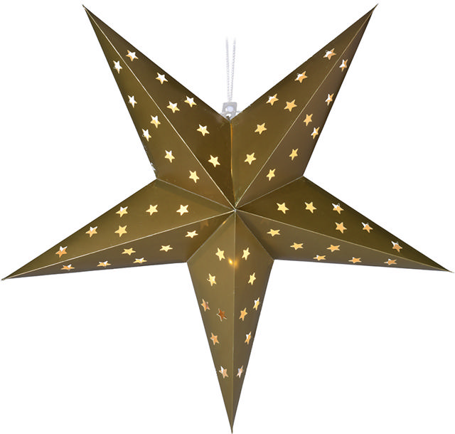 XMAS STAR PAPER LED 60CM GOLD