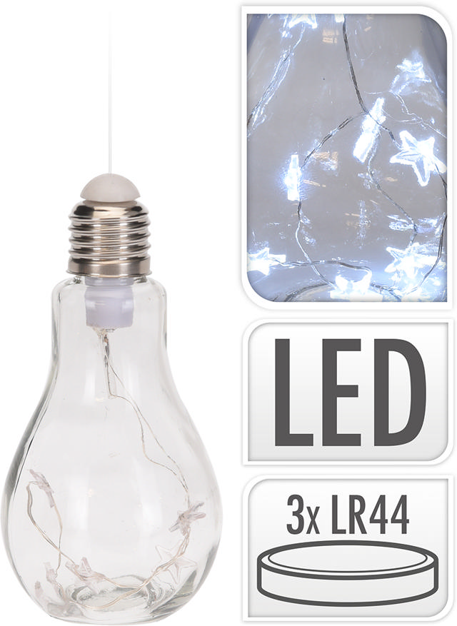 XMAS BULB LED 14CM COOL WHITE