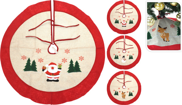 XMAS TREE SKIRT D90CM 3 ASSORTED DESIGNS