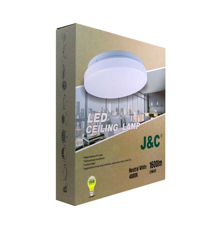 J&C LED 24W ΦΩΤΙΣΤΙΚΟ ΟΡΟΦΗΣ ΠΛΑΦΟΝΙΕΡΑ 4000K IP20 Ø330MM