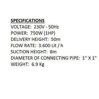 TOTAL TWP17501 SURFACE PUMP 750W