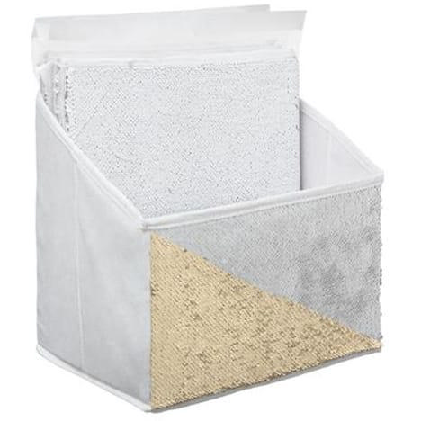 SEQUIN NON WOVEN BOX WHITE