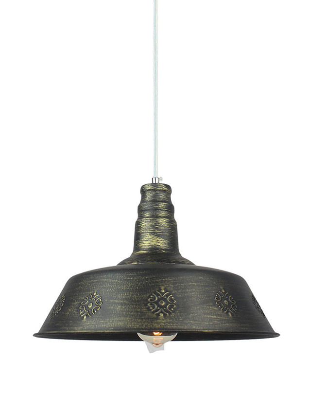 SUNLIGHT 1xE27 (MAX. 40W) PENDANT LIGHT METAL GOLDEN BLACK Ø360xH1260MM