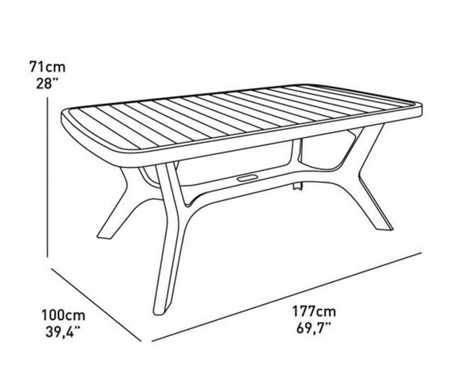 KETER BALTIMORE TABLE WHITE