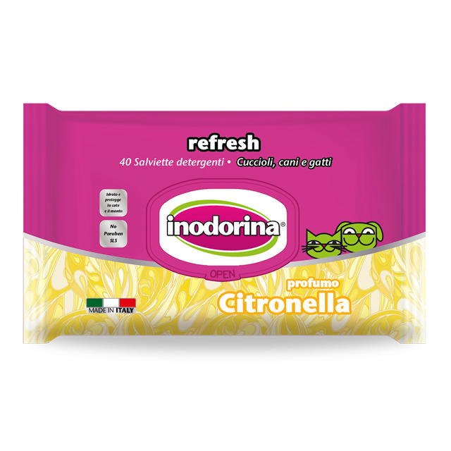 INODORINA REFRESH WIPES CITRONEL 40PCS