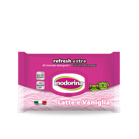 INODORINA REFRESH WIPES MILK& VANILLA 40PCS