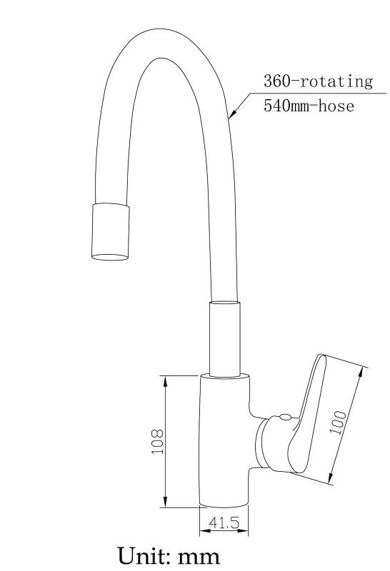 PLUIE KITCHEN MIXER HIGH FLEXIBLE WHITE SPOUT