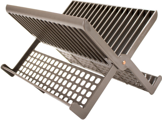 FOLDING DISH DRYING RACK PLASTIC BROWN 30X18X33CM