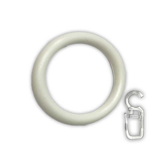 RINGS WITH HOOK 12MM WHITE 20PCS PLASTIC