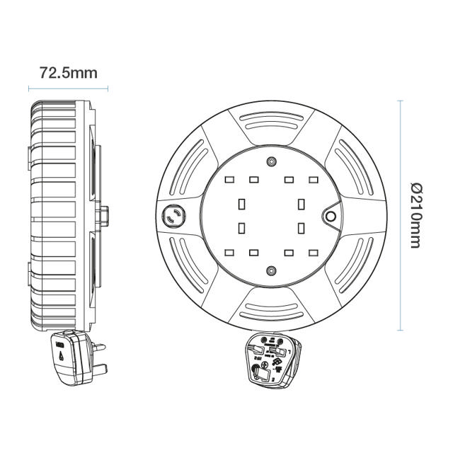 BG MASTERPLUG CASETTE WITH 4 SOCKETS 10M 10A