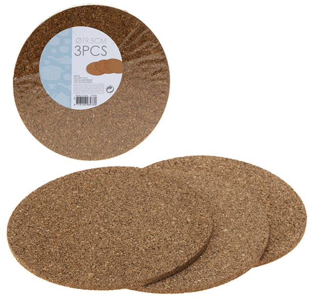 COASTER CORK SET OF 3PCS