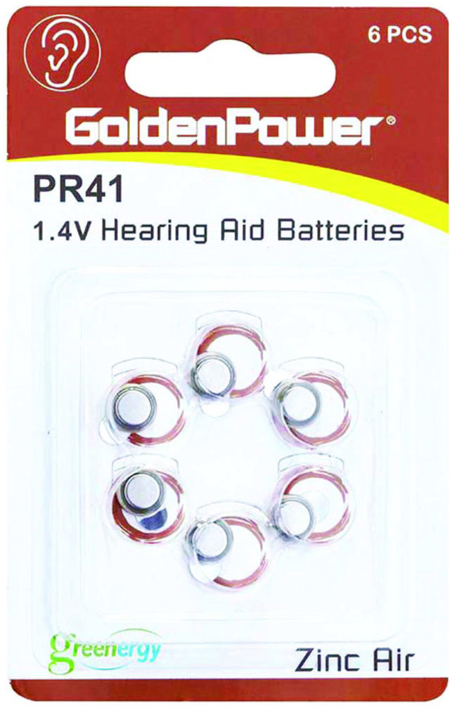 GOLDEN POWER 1.4V HEARING AID ZINC AIR PR41