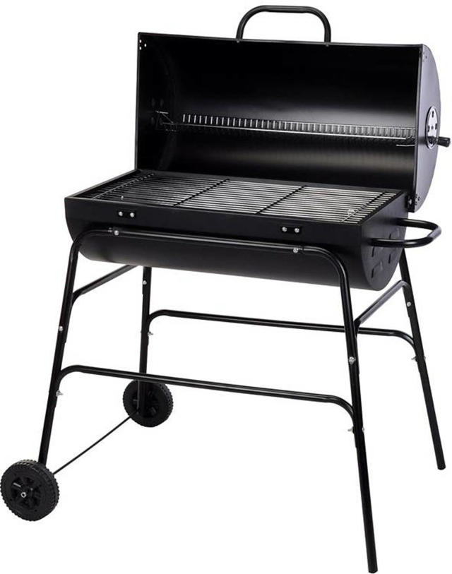 BBQ OIL DRUM TROLLEY ON WHEELS