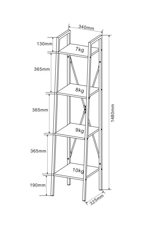 SUPERLIVING MAROCO ΡΑΦΙΕΡΑ 34X32.5X148CM ΜΑΥΡΗ