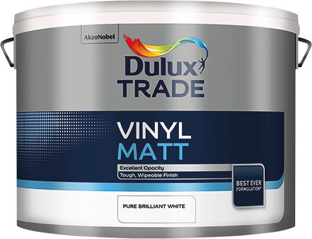 DULUX HIGH QUALITY MAT WATER SOLUTION PAINT WHITE VINYL MATT 2.5L