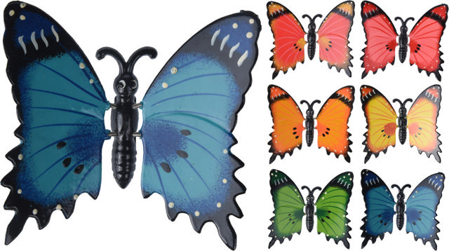 BUTTERFLY PS WITH MAGNET 6 ASSORTED COLORS