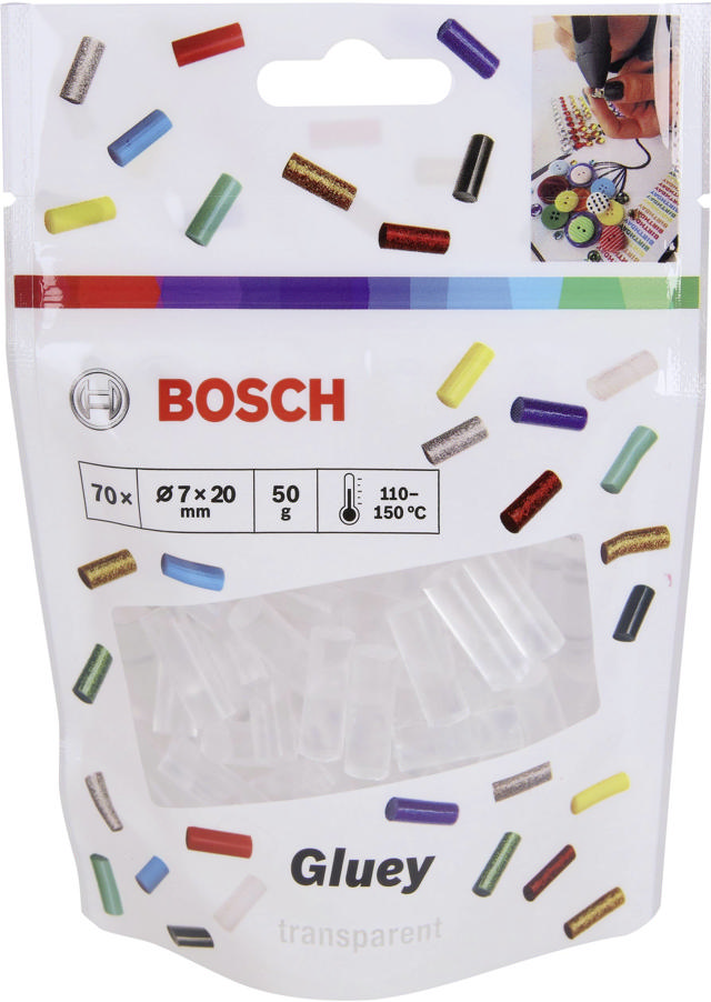 BOSCH GLUEY TRANSPARENT GLUE STICKS 70CPS