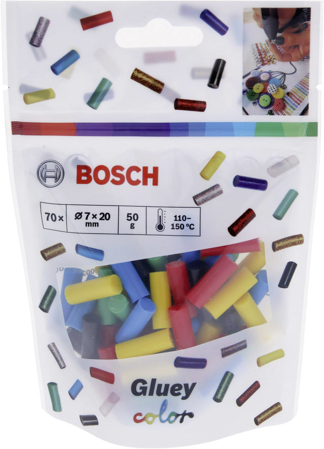 BOSCH GLUEY COLOUR GLUE STICKS 70PCS