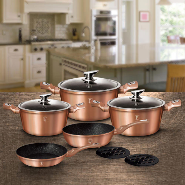 BERLINGER HAUS BH/1220N 10PCS ΣΕΤ ΜΑΓΕΙΡΙΚΑ ΣΚΕΥΗ ROSE GOLD COLLECTION