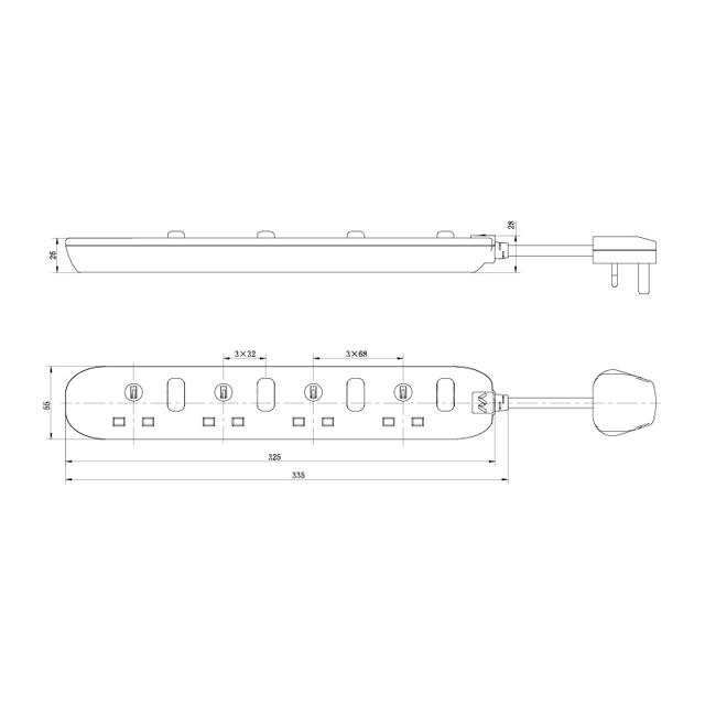 BG MASTERPLUG SURGE EXTENSION WITH 4 SOCKETS