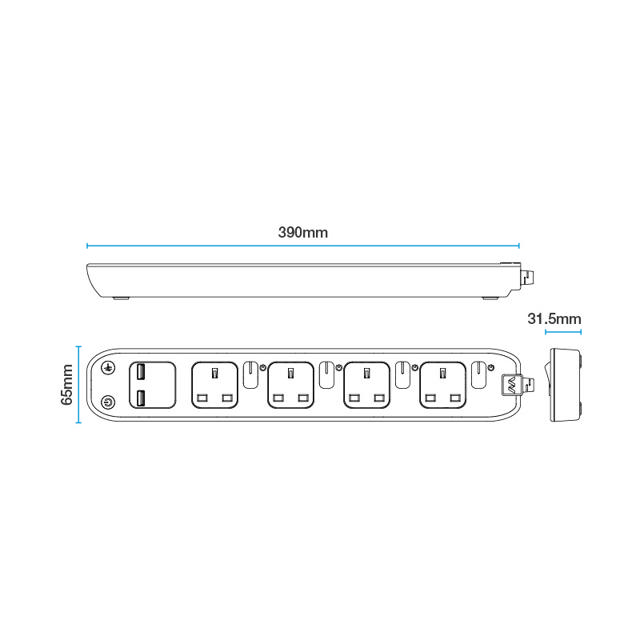 BG MASTERPLUG EXTENSION WITH USB