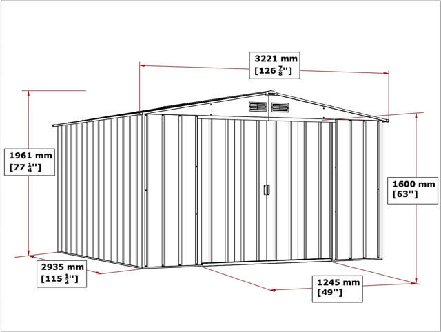  DURAMAX ECO METAL SHED 10X8FT GREEN