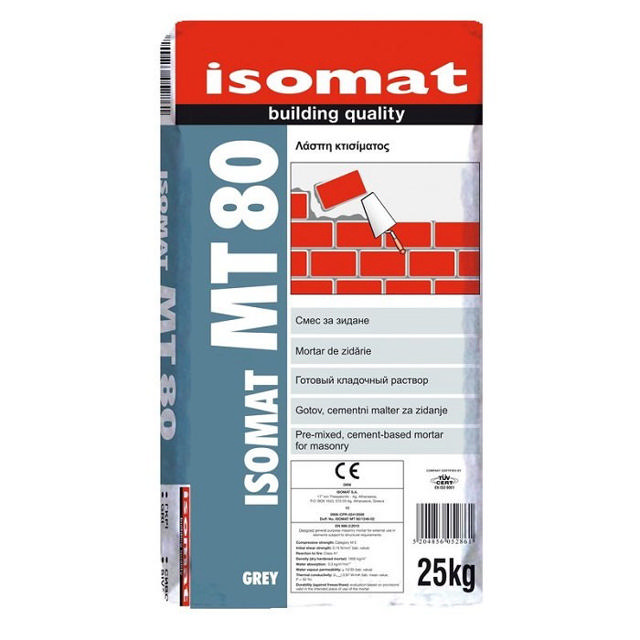 ISOMAT MT-80 CEMENT BASED MORTAR FOR MASONRY GREY 25KG