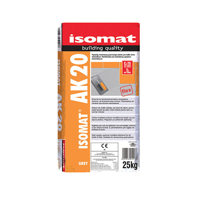 ISOMAT AK-20 ΚΟΛΛΑ ΠΛΑΚΙΔΙΩΝ ΛΕΥΚΟ 25KG