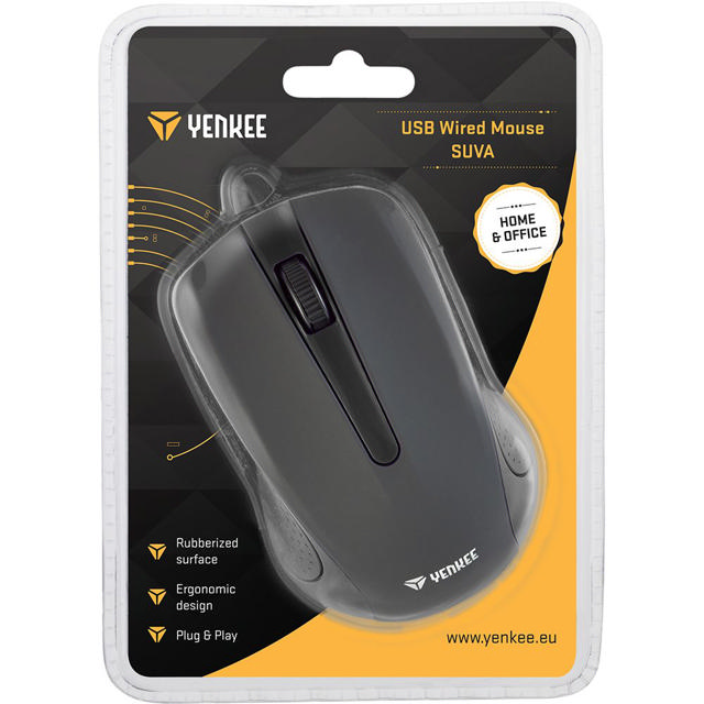 YENKEE YMS 1015BK USB WIRED MOUSE SUVA ΜΑΥΡΟ