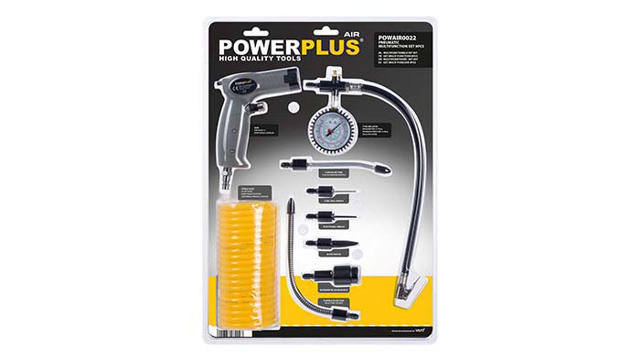 POWERPLUS POWAIR0022 PNEUMATIC MULTIF.SET 9PCS