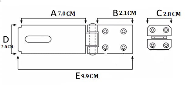 HASP AND STAPLE DOOR LOCK 7X2.8CM