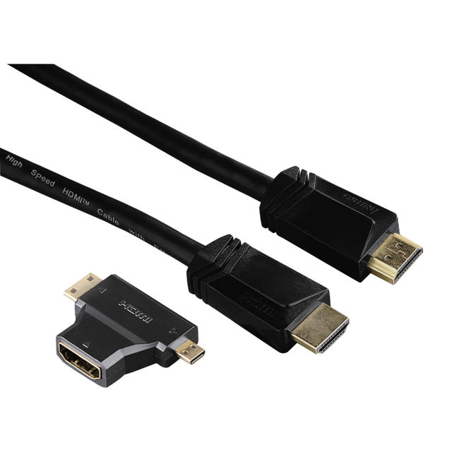 HAMA ΚΑΛΩΔΙΟ HIGH-SPEED HDMI ΜΕ ETHERNET 1.5M & HDMI ΠΡΟΣΑΡΜΟΓΕΑΣ