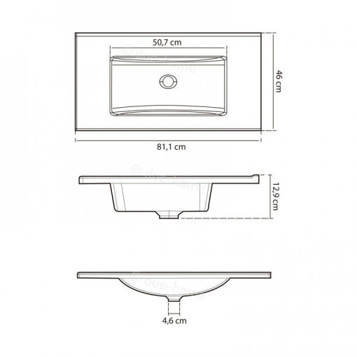 FORES WASH BASE SINK WHITE 80X45CM