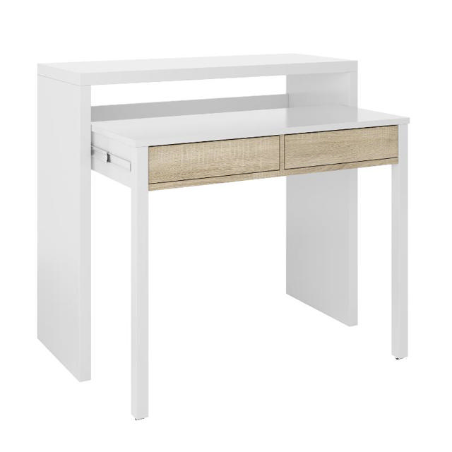 FORES HABITAT COMPUTER DESK WHITE/OAK 87.5X 98.5X36CM