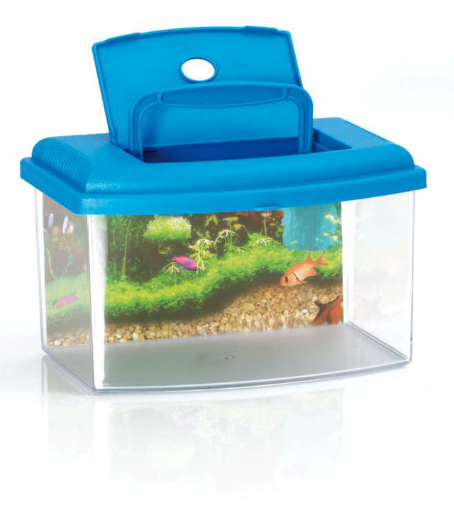 GEORPLAST AQUARIUM WITH LID & HANDLE SMALL 3L