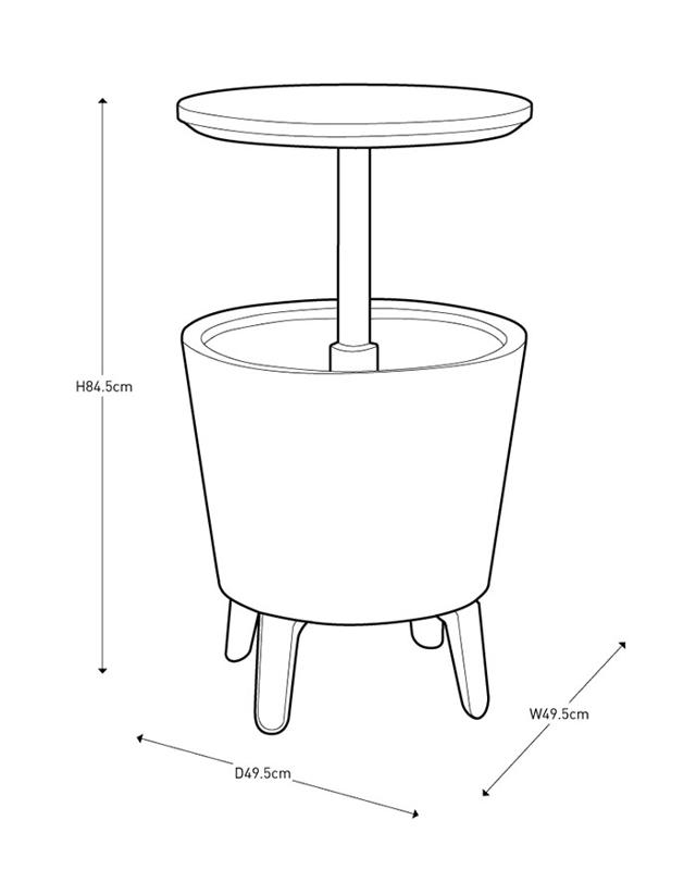 KETER COOL BAR 57-84CM Ø 49.5CM WHITE