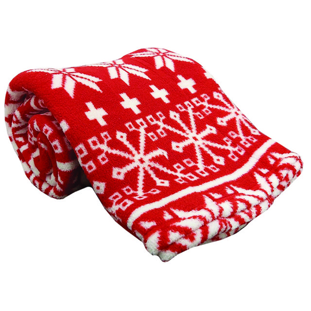 XMAS BLANKET 130X160 RED/WHITE