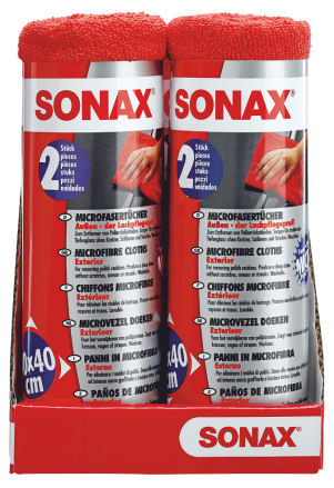 SONAX MICROFIBER CLOTH RED 40X40CM SET 2PCS