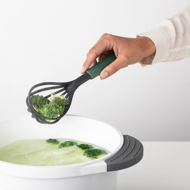 BRABANTIA WHISK PLUS DRAINING SPOON, TASTY+ - FIR GREEN