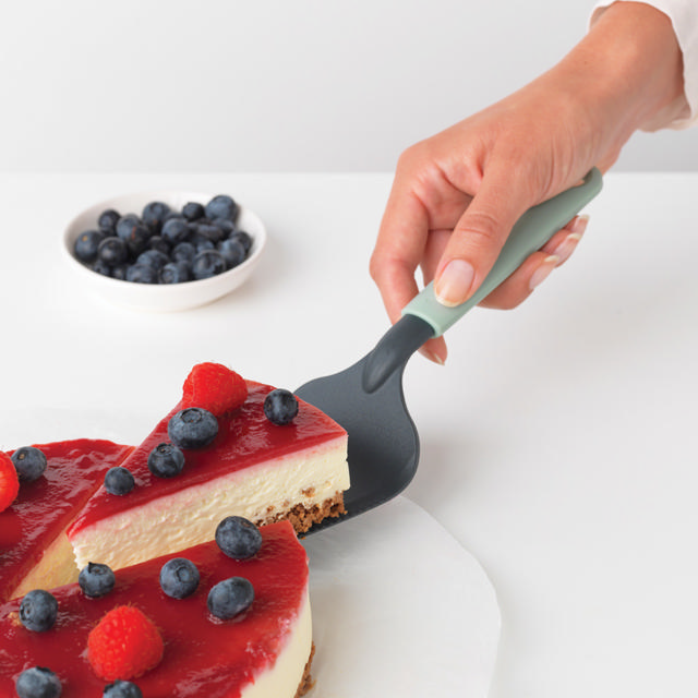 BRABANTIA CAKE SERVER PLUS CUTTING EDGE, TASTY+ - JADE GREEN