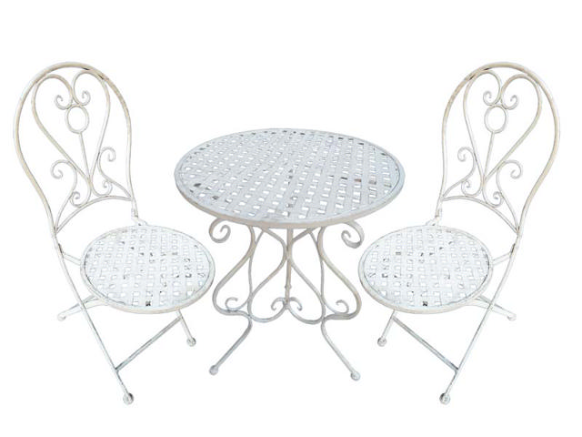 LENA 3PCS METAL BISTRO SET WHITE 