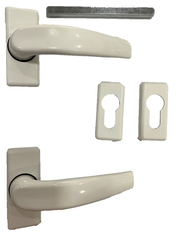 HANDLES SET ALUM DOOR 2SCR WHT