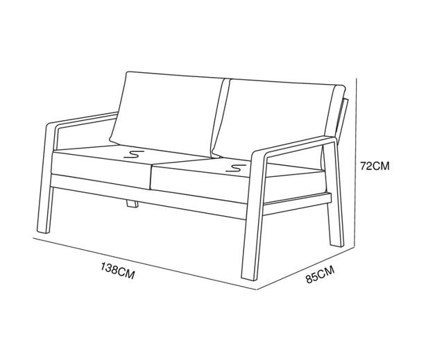 MASSA ΔΙΘΕΣΕΟΣ ΚΑΝΑΠΕΣ 138Χ85Χ72CM - ΛΕΥΚΟ