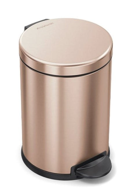 SIMPLEHUMAN ROUND PEDAL BIN 4.5L ROSE GOLD